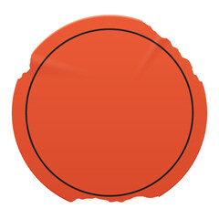 Wall Mural - vintage round red sticker with a ripped paper edge. retro promotional blank element with aged, worn 