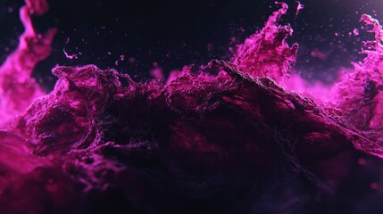 Poster - abstract composition of swirling magenta substance against a dark background