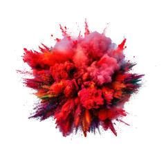 Aufkleber - Dynamic colorful explosion of powder creating an eye-catching artistic display full of vibrant hues and energy isolated on transparent background..