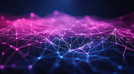 Poster - Abstract Network Connection: Digital Landscape of Intertwined Nodes