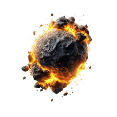 Aufkleber - A large asteroid exploding in a dazzling display of energy and light creating dramatic effects in space isolated on transparent background..