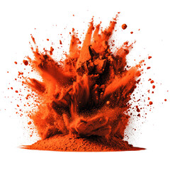 Aufkleber - Pile of bright orange powder creating a vibrant display of colour and texture ideal for artistic and culinary uses isolated on transparent background..