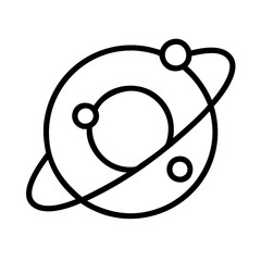Poster - planet orbit icon vector illustration, space exploration and astronomy concept art