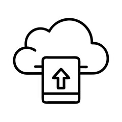 Poster - Cloud upload icon for data transfer and backup solutions in modern technology