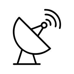 Poster - Satellite dish antenna vector illustration for communication and technology design