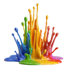 Aufkleber - Colorful paint splash creating an artistic and vibrant background full of energy and creative expression isolated on transparent background..