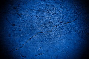 Aufkleber - Old wall pattern texture cement blue dark abstract  blue color design are light with black gradient background.