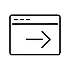 Poster - Browser window with arrow icon vector graphic for web design and development use