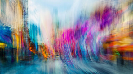 Poster - Colorful abstract art with vibrant lines and blurred shapes Generative AI