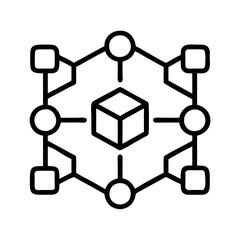 Poster - Blockchain network technology icon vector illustration for data connection concept