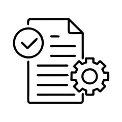 Poster - document management system configuration settings and task completed icon vector