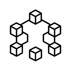 Poster - Blockchain technology network diagram with cubes and connections vector design