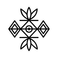 Poster - Geometric flower logo design vector template with diamond and circle elements art