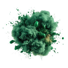 Aufkleber - Mysterious green smoke billowing upwards creating an enigmatic atmosphere against a dark background isolated on transparent background..