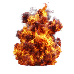 Poster - Fiery blaze of a bright fire burning vividly with flames dancing in the night creating a warm and inviting atmosphere isolated on transparent background..