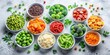 © kavalin - Frozen Vegetable Medley A Diverse Collection of Organic Produce in Small Bowls for Convenient and Healthy Eating