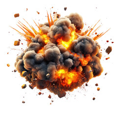 Aufkleber - A bunch of exploding orange and black balls creating a spectacular display of colorful chaos and excitement in the air isolated on transparent background..