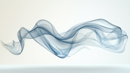 Poster - Abstract Blue Smoke Wave: Digital Art