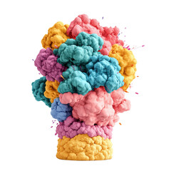 Aufkleber - A collection of colorful smoke trails dancing in the air creating a dramatic and artistic visual experience isolated on transparent background..