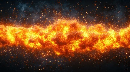Poster - Fiery Inferno: A Blaze of Burning Embers and Sparks