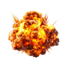 Aufkleber - A powerful burning explosion creating a fiery fireball and billowing smoke in an intense display of energy isolated on transparent background..