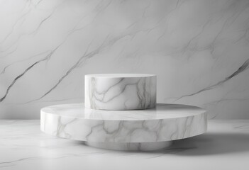 Aufkleber - marble podium white scene stage natural display cosmetic plate stone luxury beauty 3d blank platform background product empty pedestal stand advertising modern presentation concept nature object