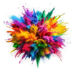 Aufkleber - Vibrant and colorful explosion of powder in the air creating a spectacular display of art and celebration isolated on transparent background..