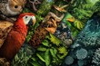 © 22-House Studio - Vibrant wildlife exhibition tropical rainforest digital art nature close-up conservation message
