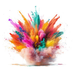 Aufkleber - Explosive burst of vibrant colored powder creating a stunning visual display in a dynamic and energetic environment isolated on transparent background..