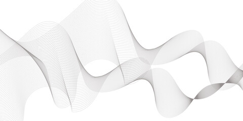 Poster - Abstract wavy lines on transparent background with grey smooth element swoosh speed wave modern stream background. You can used for banner, template, wallpaper, business wave curve lines background. 