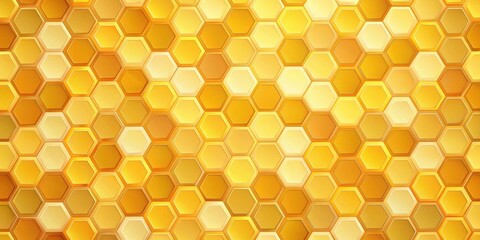 Aufkleber - Golden Hexagonal Pattern Abstract Geometric Background of Interlocking Shapes with Gradient Hues