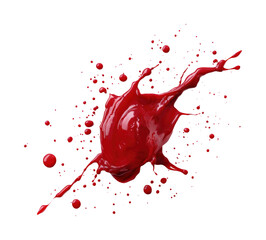 Wall Mural - Dynamic red paint splash action isolated isolated on transparent background, png