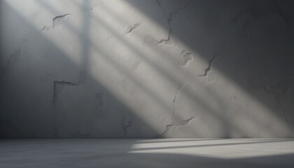 Poster - Illuminated cracked wall minimalist studio photography indoor low angle abstract light play