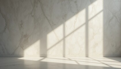 Poster - Natural light play and shadow patterns in minimalist interior space modern architecture photography calm atmosphere aesthetic design