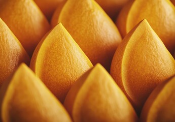 Poster - Close-up View of Geometric Yellow Shapes with a Soft Texture on a Warm Background Perfect for Abstract Designs and Modern Art Themes