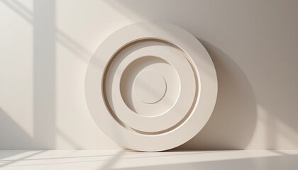 Poster - Dynamic spiral design showcase modern interior 3d visualization minimalist environment artistic viewpoint concept of motion and balance
