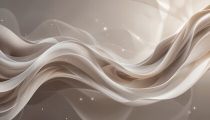 Poster - Dynamic flowing abstract waves digital art light tones modern design soft textures serene environment contemporary concept