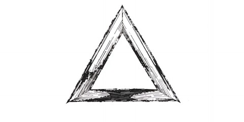 Poster - A sketch of a triangle with thick dark lines creating a three dimensional effect on a white background