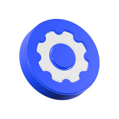 Poster - gear icon 3d rendering realistic symbol