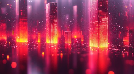 Poster - Neon Cityscape: Digital Metropolis at Night