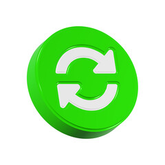 Poster - refresh icon 3d green color realistic rendering