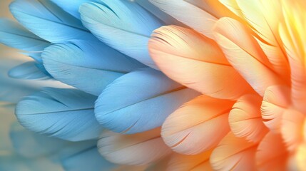 Poster - Pastel Bird Feathers: A Soft and Dreamy Close-up