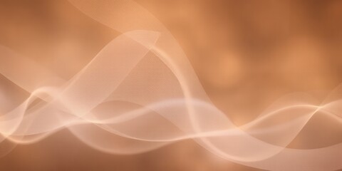 Poster - A soft peach background with flowing white lines creating a gentle and ethereal abstract design element