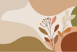 © Enku Haris - Minimalist background using aesthetic earthy colors such as warm beige, terracotta, olive green, and muted brown. Incorporate gentle abstract shapes and delicate floral elements.