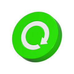 Poster - refresh icon 3d green color realistic rendering