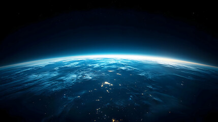 Wall Mural - Earth From Space At Night With City Lights