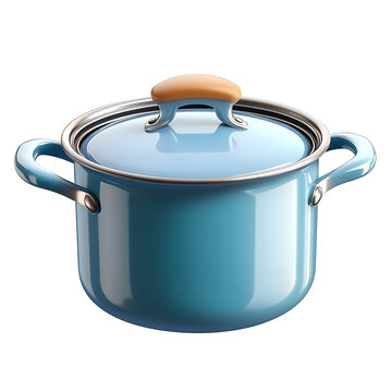 Realistic saucepan. 3D rendering. Cartoon icon, high resolution PNG file