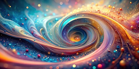 Aufkleber - Abstract swirling cosmic nebula with vibrant colors and glittering particles