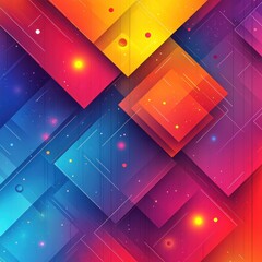 Poster - Vibrant Geometric Abstract Art:  A Symphony of Colors and Shapes