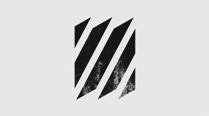 Poster - Abstract Black and White Geometric Design: Minimalist Stripes
